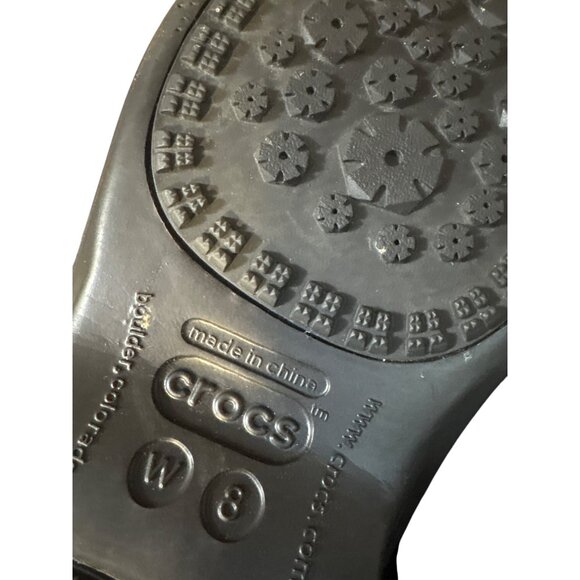 Crocs Black Winter Boots With Faux Fur Lining & Rubber Soles Womens 8 - Picture 10 of 10